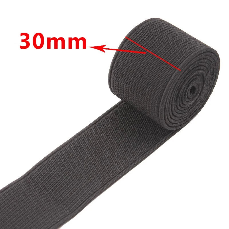 1/2/3/5M 10-80mm Black Elastic Band Nylon Rubber Bands At The Meter Apparel Sewing Bungee Cord Belt Spring Webbing Tape Supplies