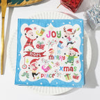 Christmas Party Napkins Disposable Dinner Serviettes Santa Claus Christmas Tree Gifts Flower Element Style Art Decoupage Napkins