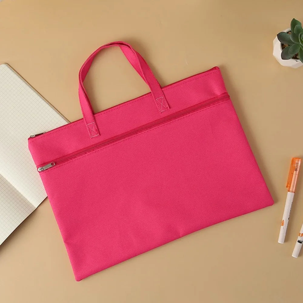 A4 File Bag Portable Zipper Oxford Cloth Waterproof 8k Sketch Drawing Art Storage Bag Canvas Bag School Office Filing Products