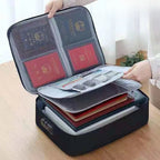 1pc Fireproof & Waterproof File Organizer with Combination Lock - 3-Layer Portable Document Storage Box for Laptop, Certificates