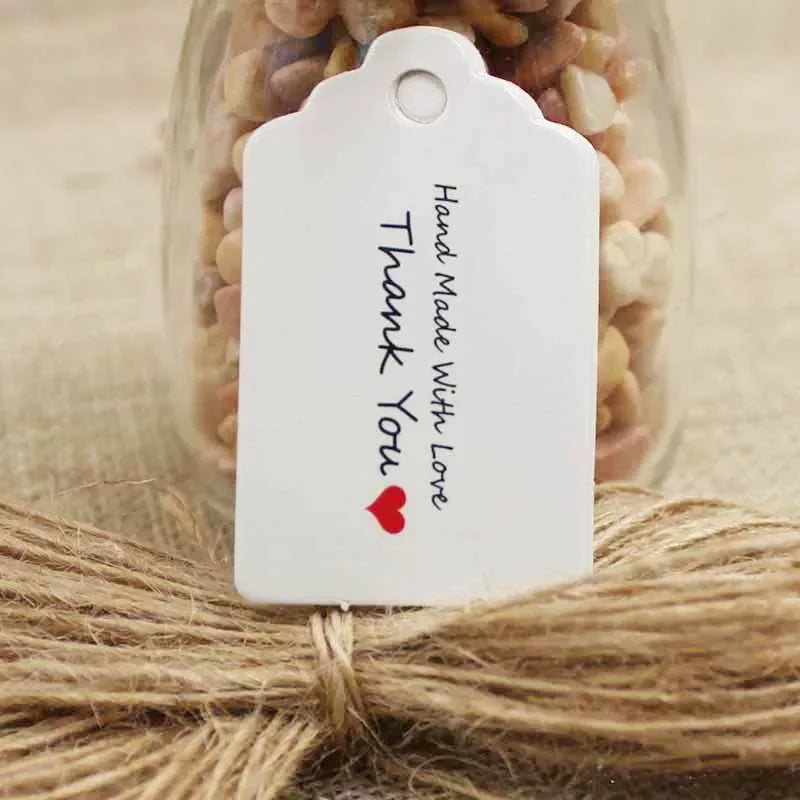 5*3cm vintage paper gift hang tag kraft/white DIY  products brand note hang tag 100pcs per lot custom logo cost extra
