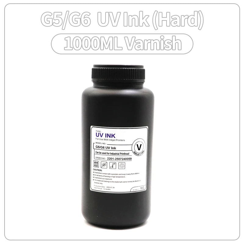 1000ML LED Curable UV Ink For Ricoh G5 G6 Gen3 Gen4 Gen4L Gen5 Gen5i Gen5S Gen6 G3 G4 G5i Printhead Hard Soft Neutral UV Ink