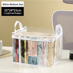 Clear PVC Book Storage Bag - Transparent, Dustproof, High Quality, Foldable Organizer with Handles for Books and magazine