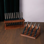 1PC Walnut Wood Multifunction Desk Organizer - Pen Holder, Phone Stand & Storage Solution for Office and School