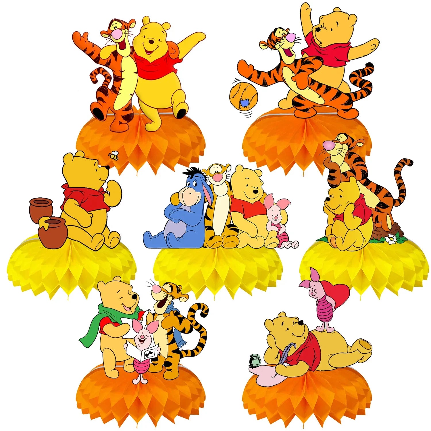 Winnie The Pooh Birthday Party Decoration Plates Napkins Table Cover Balloons Banner Baby Shower Serves 10 Guests Baby Shower