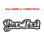1pc Custom Own Personal Text Tag 50MM To 120MM Wide Iron On Embroidery Label/Brand On Left Chest Symbol/Tell Us Your Text Need