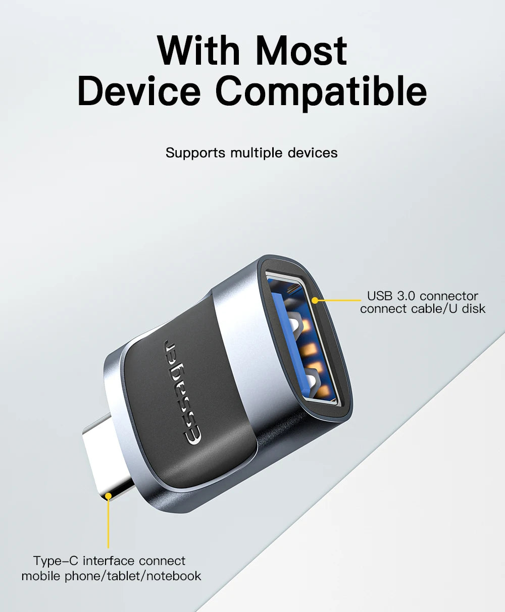 Essager USB C To USB 3.0 OTG Adapter Type C Female Converter USB-C Male To Micro Adapter For Xiaomi 12 POCO Oneplus ipad Macbook