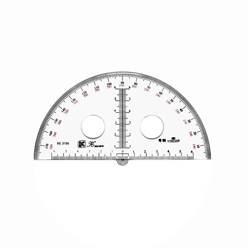 15 cm diameter medium size measuring instrument organic matter 180 degree semicircular protractor