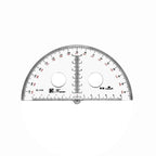 15 cm diameter medium size measuring instrument organic matter 180 degree semicircular protractor