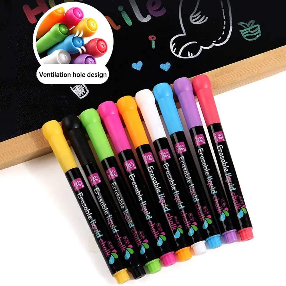 Dust Free Erasable Blackboard Graffiti Glass Window Painting Highlighters Liquid Chalk Pen Art Marker Pen Whiteboard Pen