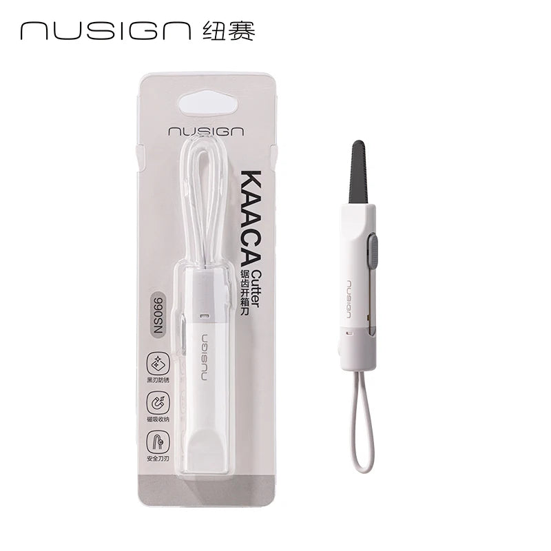 NUSIGN Magnetic Mini Box Cutter Portable Retractable Blade Paper & Letter Opener Durable ABS Material for Office & Home Use