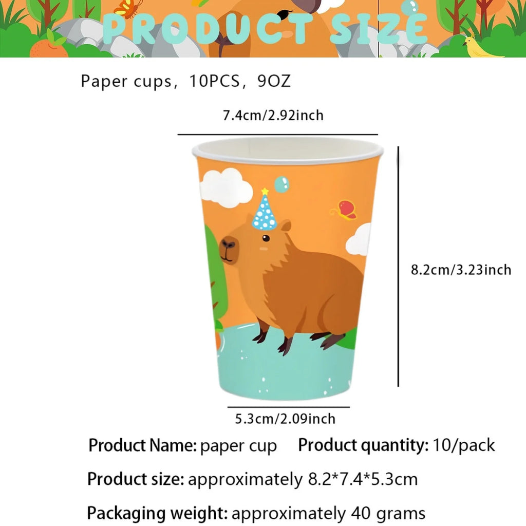 Capybara Party Theme Decoration Capybara Birthday Napkins Tablecloth Cup Plate Baby Shower Capybara Birthday Girl Party Favor