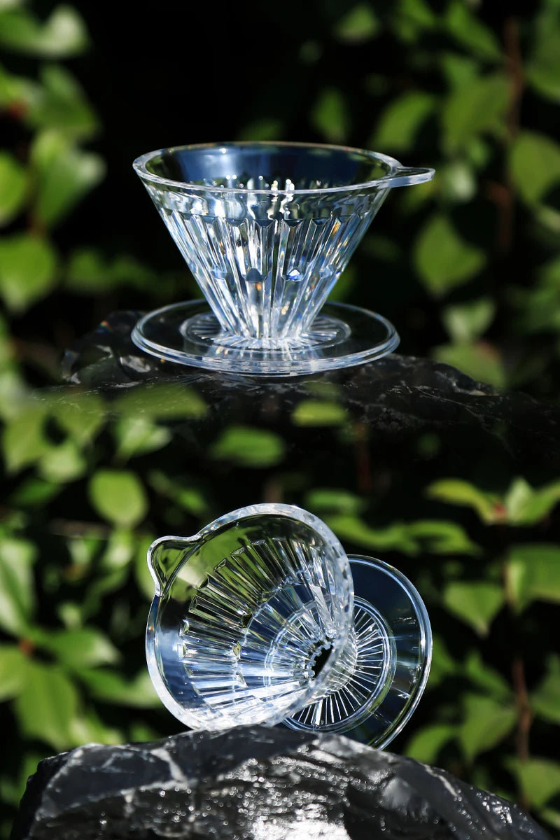 Crystal Eye Dripper 1-4 Cups Glass Slow Brewing Accessories Pour Over Coffee Dripper Reusable Coffee Maker