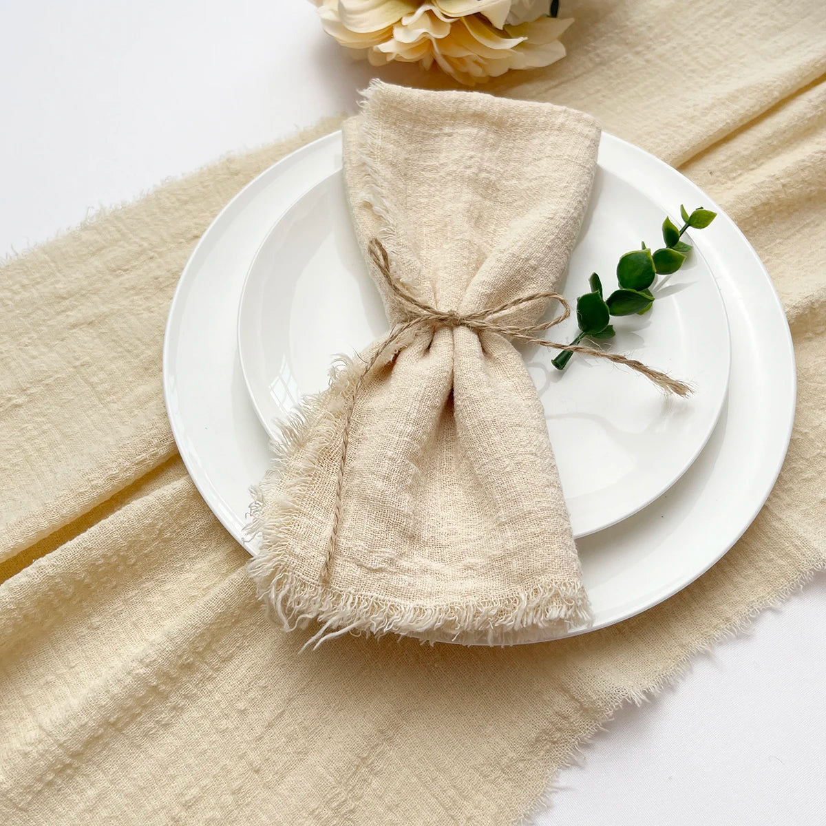 10pcs 32x32cm Wholesale Pink Gauze Cotton Napkin Reusable Tea Towel Wedding Party Christmas Table Decor Retro Burrs napkin