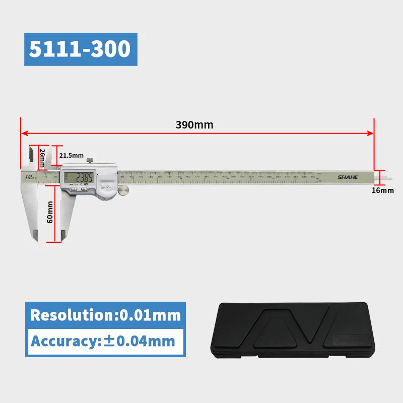 SHAHE Digital Caliper IP67 Coolant/Water/Dust Proof ,150/200/300mm Stainless Steel Digital Vernier Calipers Measuring Tool