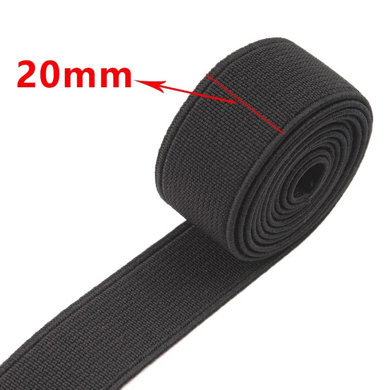 1/2/3/5M 10-80mm Black Elastic Band Nylon Rubber Bands At The Meter Apparel Sewing Bungee Cord Belt Spring Webbing Tape Supplies