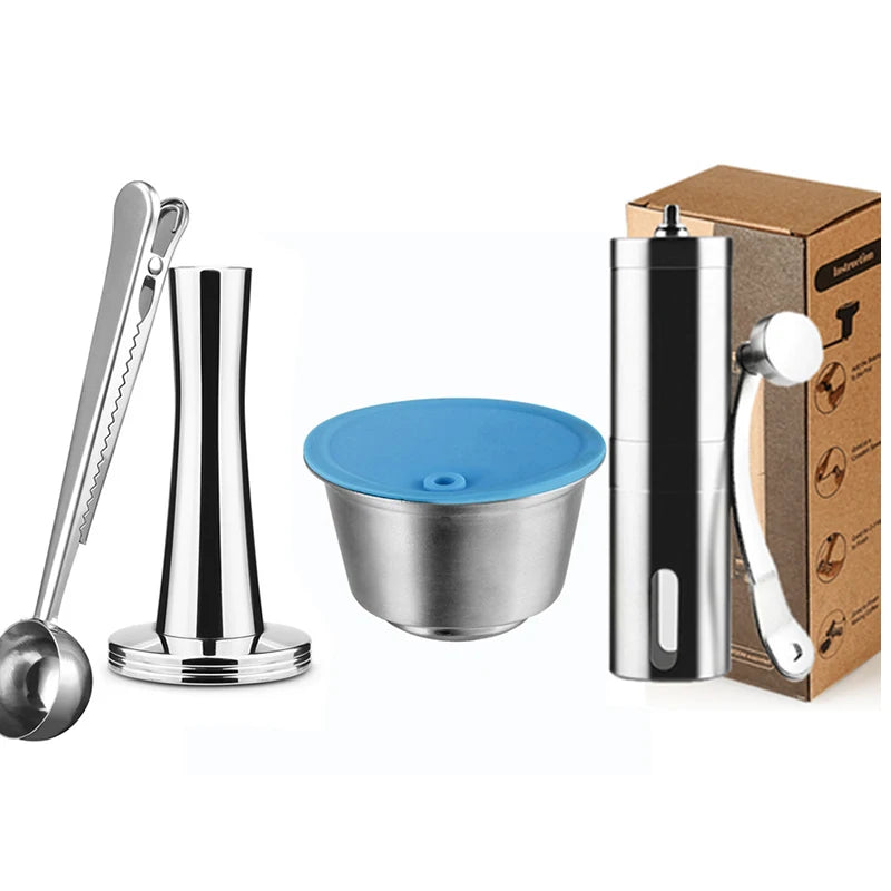 Refillable For Dolce Gusto Capsule Silicone Sleeve Stainless Steel Metal Dolci Gusto Coffee Maker Coffee Scoop Tamper i Cafilas