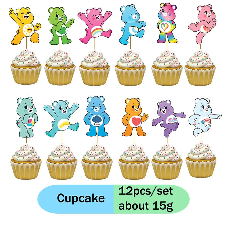 Care Bears Rainbow Bear Theme Birthday decorations table decoration & accessories plates sticker children Party supplies