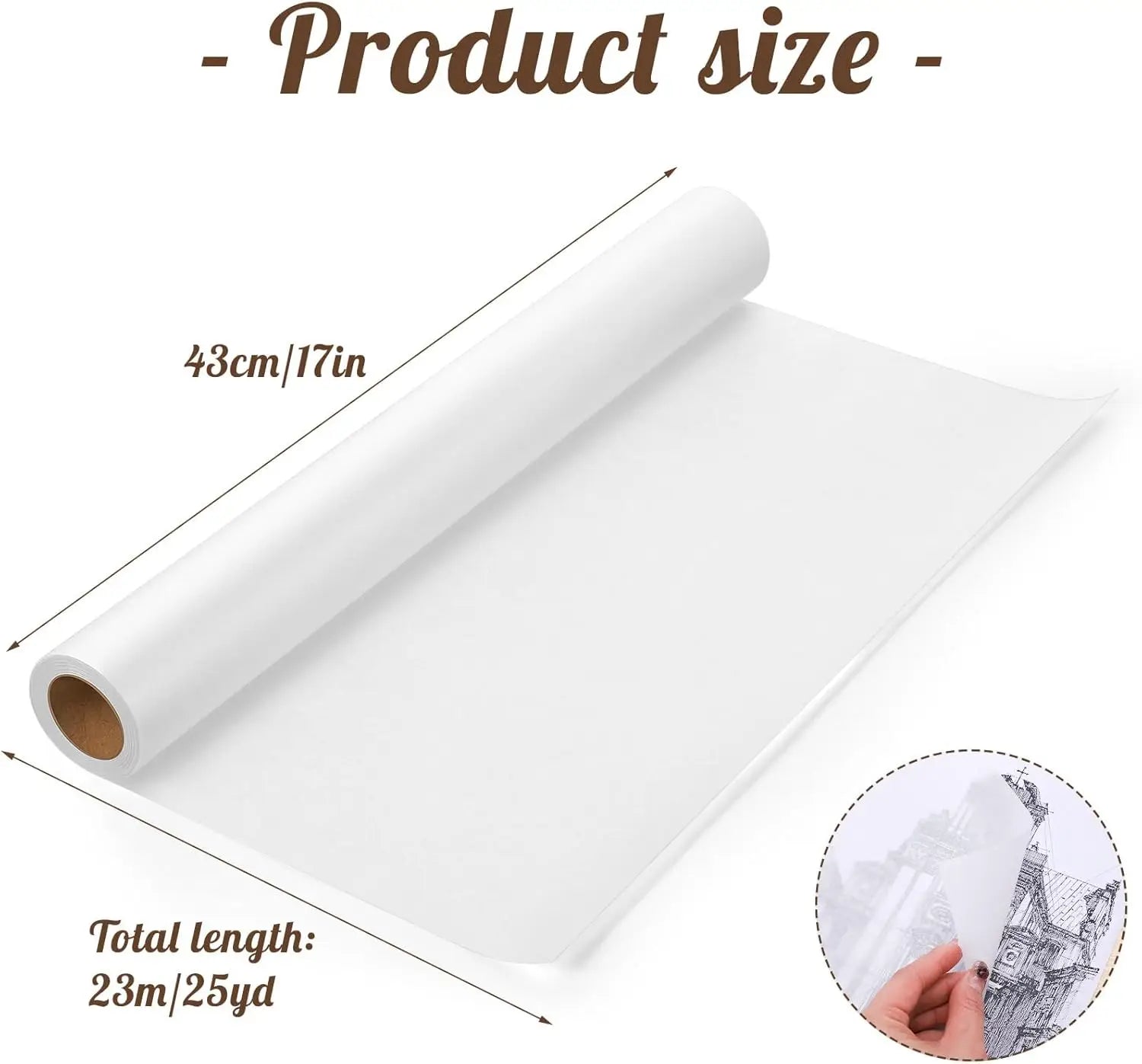 White Trace Paper Pattern Paper Translucent Tracing Paper for Sewing, Drawing, Sketch, Gift Wrapping