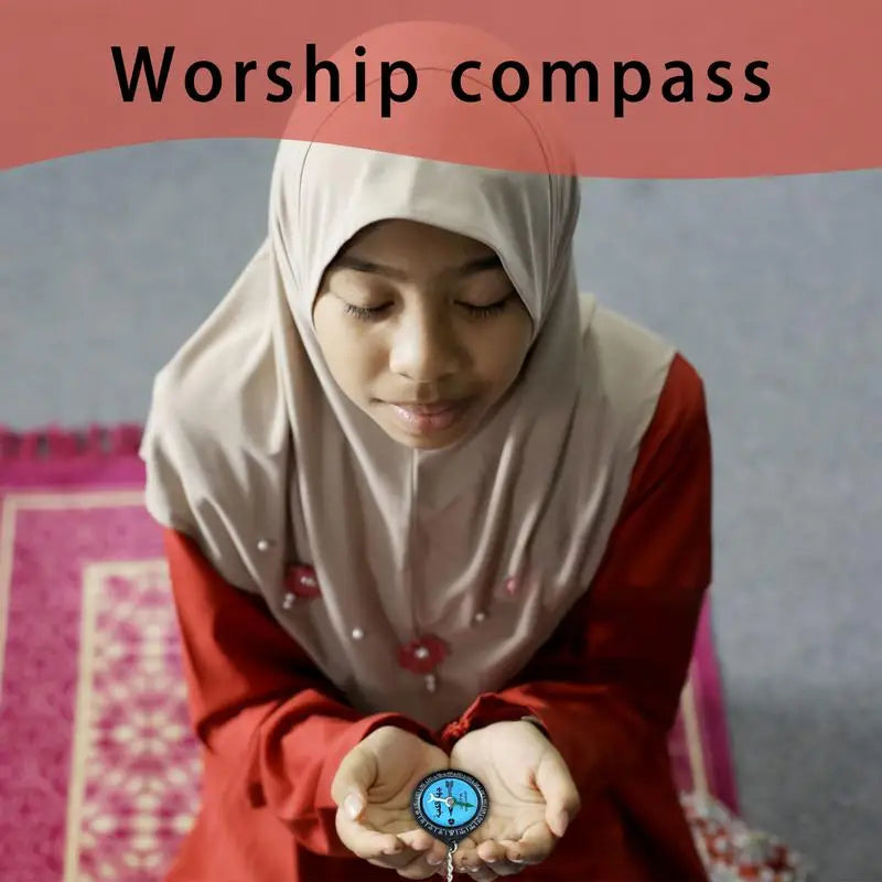 Muslim Qibla Compass Portable Outdoor Compasses For Hiking Direction Eid Pray Keychain Decor For Camping Mountaineering Hiking