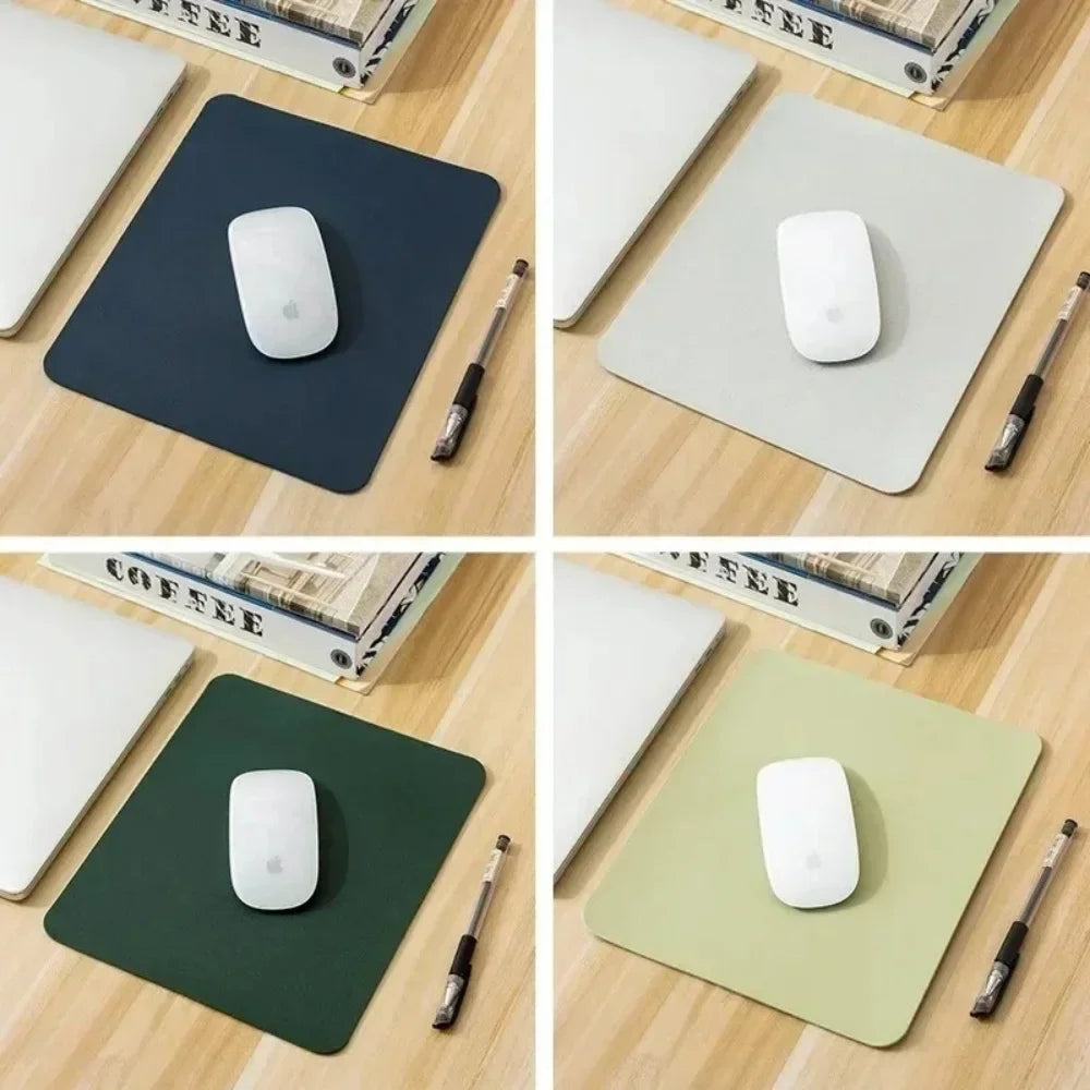 Small Size Office Home Mouse Pad PU Non-Slip Gaming Desktop Mouse Pad Waterproof Anti-Scratch Easy To Clean Mat For PC Laptop