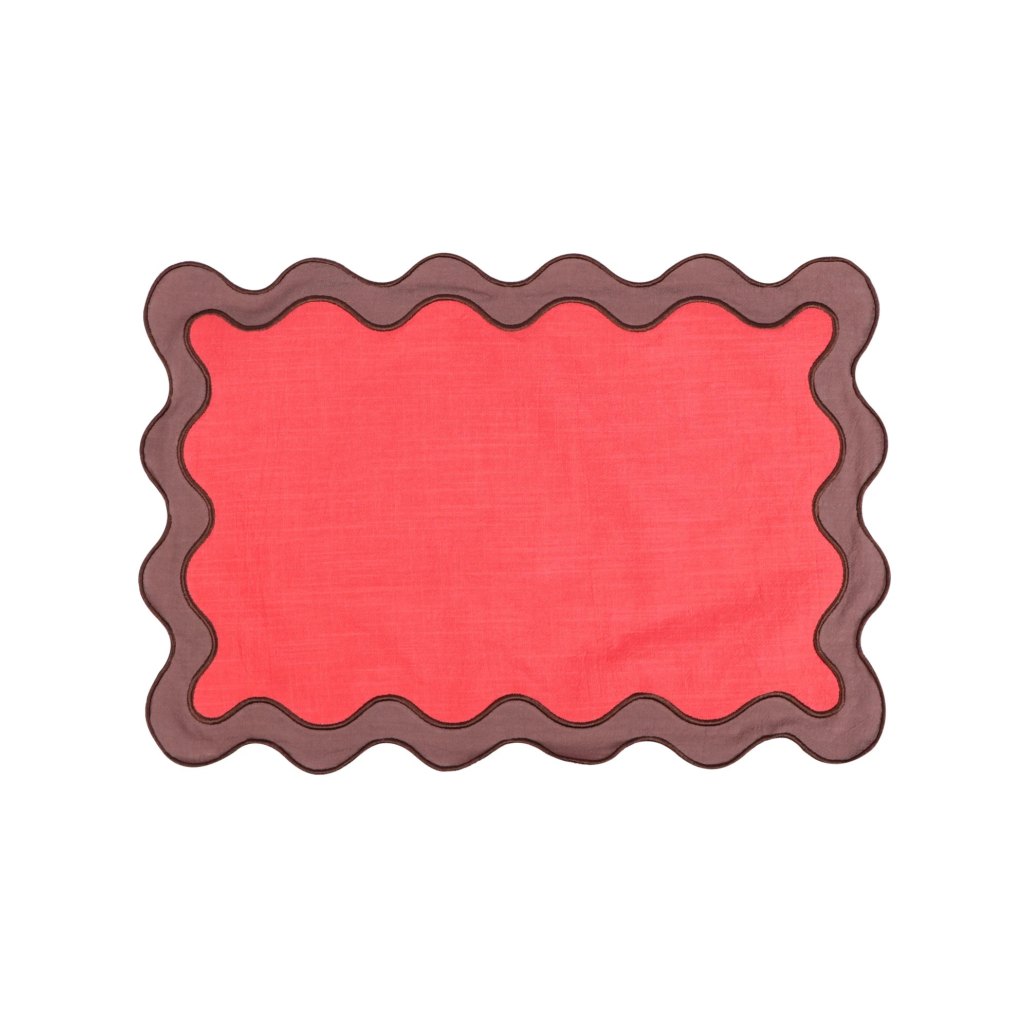 High Quality Embroidered Napkin Vintage Wavy Edge Color Blocking Design Reusable Placemats Wedding Banquet Decoration