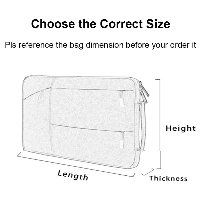 Portable Laptop Bag 11 12 13 14 15 Sleeve Case 13.3 15.4 15.6 Inch For Huawei Macbook Air Pro Redmi MacBook Dell PC Case Cover