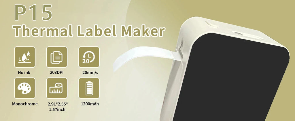 Marklife P15 Mini Portable Label Printer Smart Pocket Printer Thermal Adhesive Sticker Labeling Machine ot 3PK Label Paper NoInk
