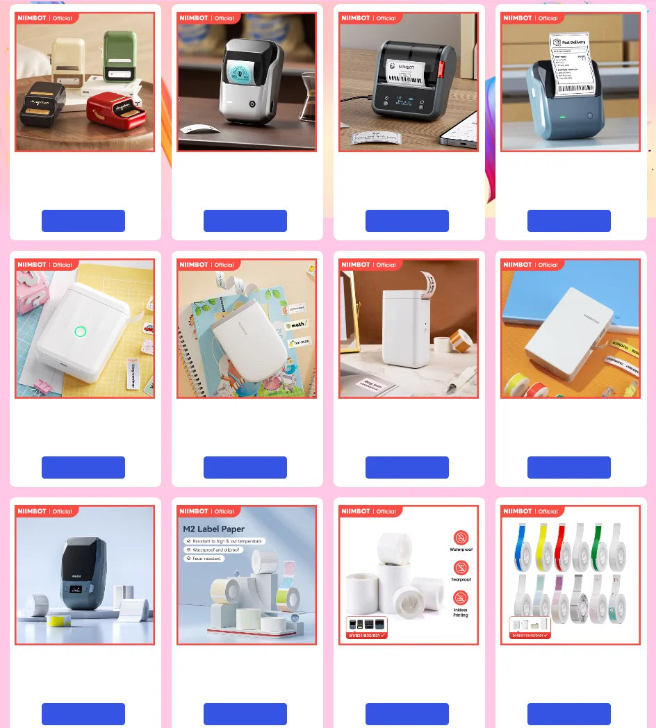 Niimbot M2 Portable Thermal Transfer Label Printer Multi-function Sticker Label Maker Machine for Office Clothes Tag Power Cable