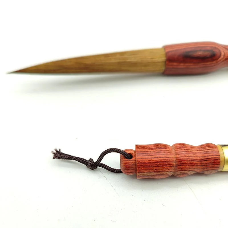2pcs Long Hair Calligraphic Brush Set Weasel Hair Chinese Writing Brush for Cursive Script Caoshu Chinese Traditional Paintbrush