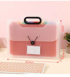 1 Piece Expandable Folder With Handle, A4 Size Black And White Portable Accordion Folder, 13 Flap Pocket Pants