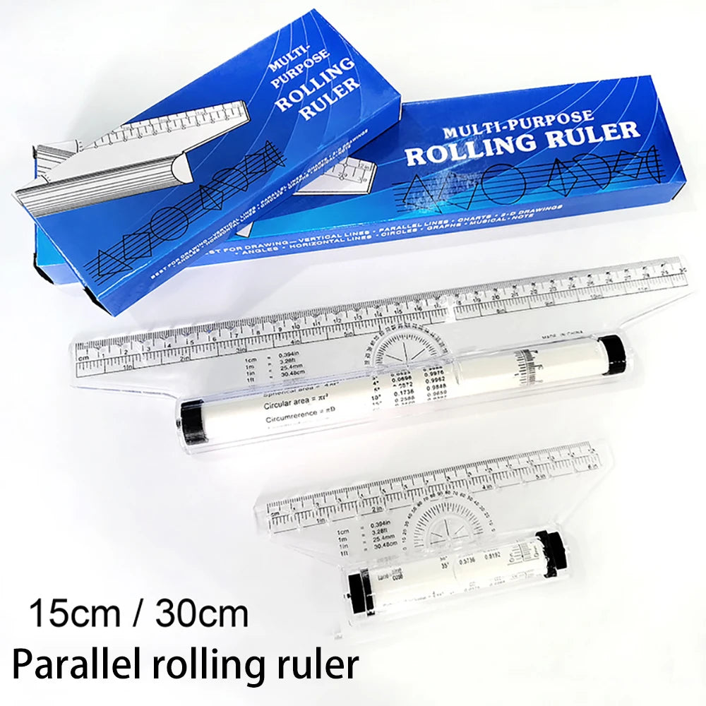 30cm/15cm drawing parallel ruler, roller balance ruler multifunctional drawing design, drawing ruler tool