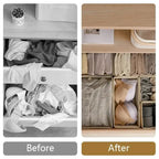Foldable 6/12pcs Underwear Organizer Set • Hard Storage Boxes for Bra Socks • Drawer/Closet Clothes Organizers