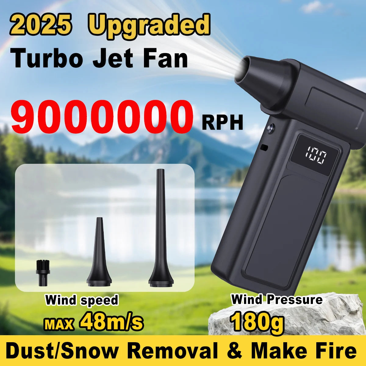 9000000RPM Turbo Jet Blower Vacuum High Speed Air Blower Wireless Compressed Air Duster Portable Turbo Fan Jet Dust Blowing