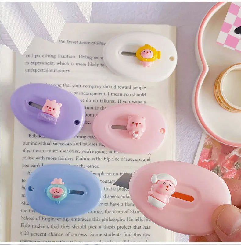 1pc Cartoon Mini Utility Knife Cutter Kawaii Letter Opener Sword Portable Open Box Student Hand Account Paper Knife Hand-made