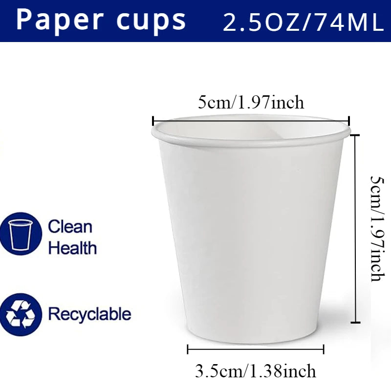 50/100PCS White Disposable Paper Cups Small Durable Bathroom Mouthwash Cups Suitable for Supermarket Tasting Beverage Containers