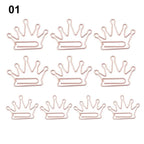 50/20pcs Love Diamond Crown Envelope Stationery Photo Tickets Office Supplies Metal Book Paper Clip Paperclips Mini Binder Clips