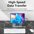 Blueendless Ipad Stand USB C Hub 4K 60HZ HD Type-C 100W PD SD/TF Slot Reader USB 3.0 5Gbps 9 In 1 Type-C Hub Ipad Holder