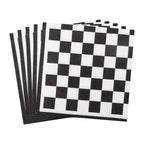 20pcs 33cm 2Ply  Black and White Checkerboard Printed Napkins Party Printed Decorative Napkins Disposable Placemats DIY Paper
