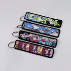 Kawaii Japanese Elf Anime Embroidery Key Fobs Key Tag Motorcycles Cars Backpack Chaveiro Keychain Fashion Keyring Friends Gifts