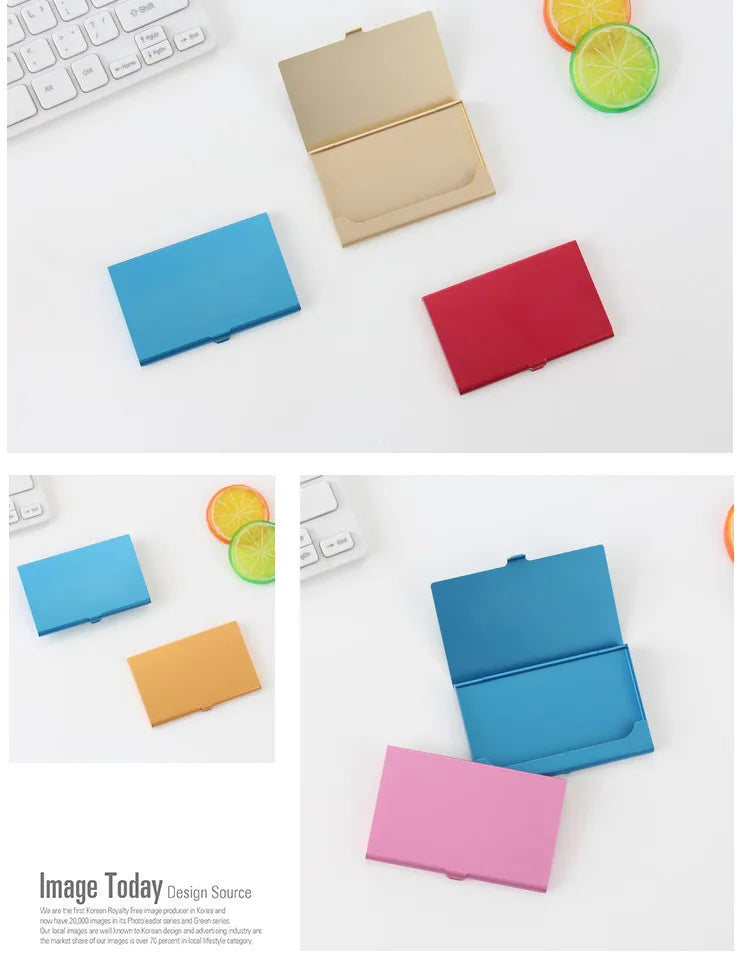 Business Aluminum Alloy Business Card Box, Portable and Portable, Credit Card Box, Colorful Metal Small Business Card Holder