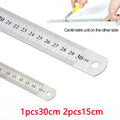 Stainless Steel Double Side Straight Ruler Centimeter Inches Scale Metric Ruler Precision Measuring Tool School Office Supplies