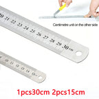 Stainless Steel Double Side Straight Ruler Centimeter Inches Scale Metric Ruler Precision Measuring Tool School Office Supplies