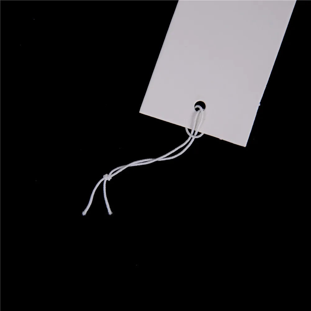 100pcs Price Label Tags String Tie Watch Jewelry Display Merchandise Price Label Paper Cards Rectangular Blank Price Tag