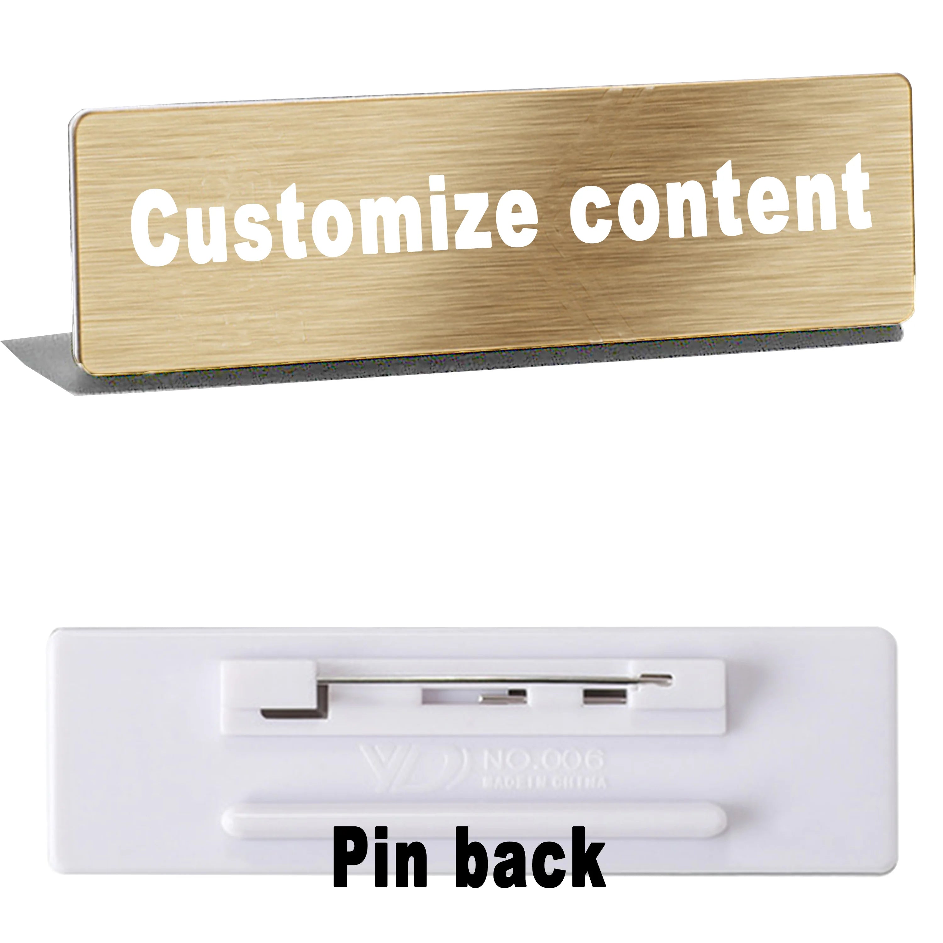 5PCS Engraved Personalized Name Tags with Magnet Clip or Pin Stainless Steel Metal Custom Magnetic Name ID Badge Tag for School
