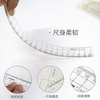 4Pcs/set Plastic Transparent Ruler Protractor Triangle Ruler Measure Draw School Office Supplies Scale Ruler Stationery