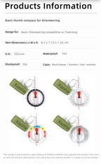 KANPAS Basic Competition Orienteering Thumb Compass, MA-40-FS