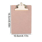 Wood Color Folder with Golden Metal Clip Different Sizes Portable Stylish Notes Ticket Holder Office School Stationery Supplies