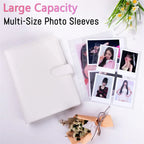 A5 Notebook Photocard Binder 25pcs Page(4 Grids)  PU Leather Loose Leaf Organizer Photo Binder Book Kpop Photo Albums Idol Cards