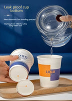100pcs 250ml disposable paper cup with customizable logo personalized coffee paper cup for event and party, Company Hospitality